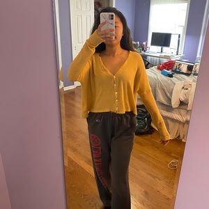 NWOT urban mustard knit waffle long sleeve
